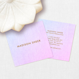 Carte De Visite Carré Simple moderne rose violet ombre lin, beauté