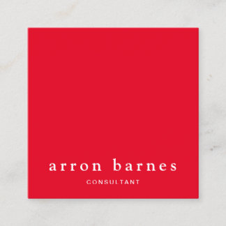 Carte De Visite Carré Simple rouge moderne minimaliste professionnel