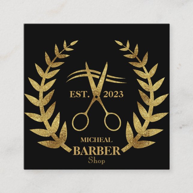Carte De Visite Carré Simple Scissors Barber  (Devant)