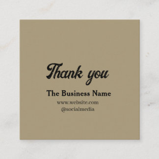 Carte De Visite Carré Simple thank you add business name details text  t