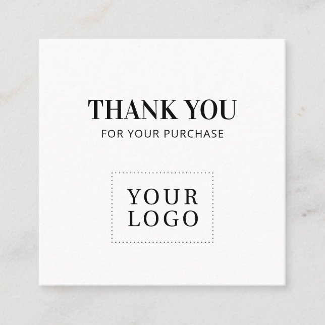 Carte De Visite Carré Simple Thank You Business Cards (Devant)