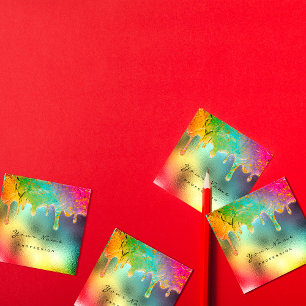 Carte De Visite Carré Sirène Holographique Holographique pour maquillage