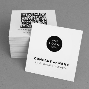 Carte De Visite Carré Site web de code QR de logo personnalisé moderne