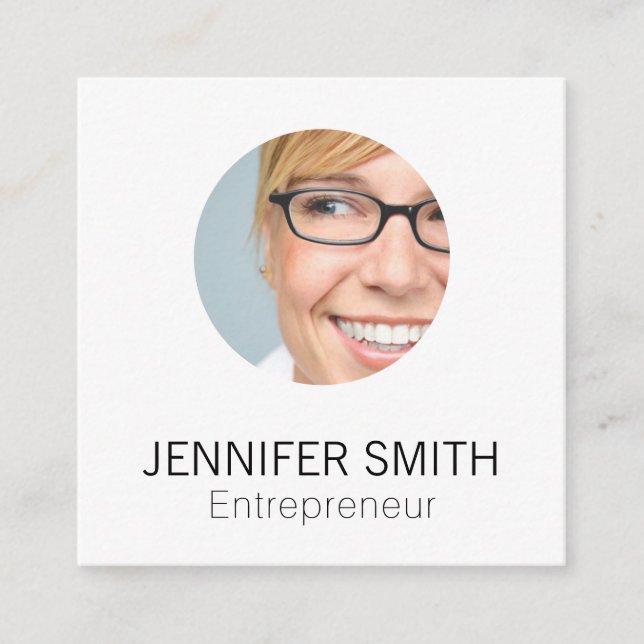 Carte De Visite Carré Sleek d'entreprise (noir/blanc) (Devant)