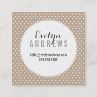 Carte De Visite Carré SMART SIMPLE SPOT mini pois point éco kraft blanc