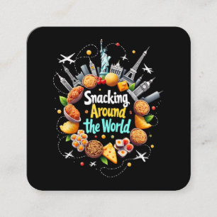 Carte De Visite Carré Snacking Autour Du Monde Fast Food Travel Travele