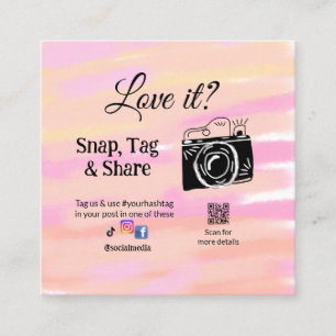 Carte De Visite Carré snap tag partager media caméra ajouter socials ado