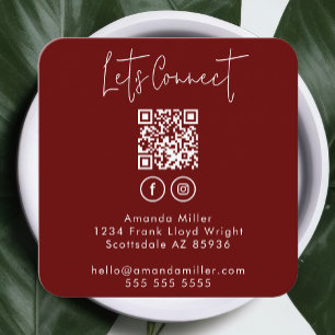 Carte De Visite Carré Social Media QR Code Se Connecter Avec Nous Modern