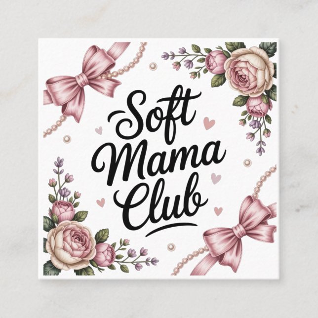 Carte De Visite Carré Soft Mama Club - Maternité Douce (Devant)