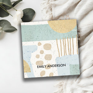 CARTE DE VISITE CARRÉ SOFT SUBTÔT AQUA MODERNE ART GÉOMÉTRIQUE ABSTRA