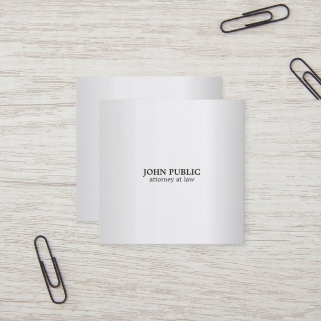 Carte De Visite Carré Soie professionnelle moderne de luxe d'avocat de (Devant/Arrière en situation)