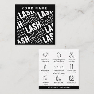 Carte De Visite Carré Soin des extensions de cils Modern Pattern après a