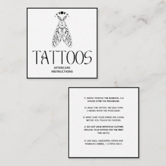 Carte De Visite Carré Soins après Tatouage Minimaliste Céleste