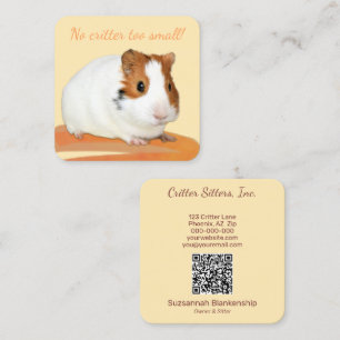 Carte De Visite Carré Soins aux animaux de compagnie adorables Code QR d