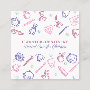 Carte De Visite Carré Soins dentaires pédiatriques pour enfants