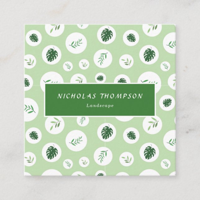 Carte De Visite Carré Soins professionnels de la pelouse et des arbres (Devant)