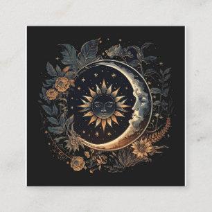 Carte De Visite Carré Soleil céleste et lune