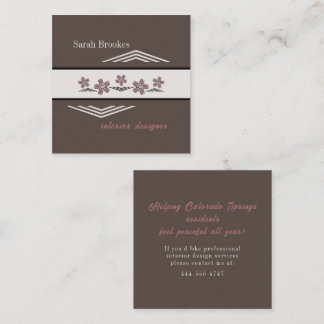Carte De Visite Carré Soothing Earth Tones Cherry Blossom Business Card