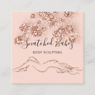 Carte De Visite Carré Spa de Rose QRCODE de massage du corps