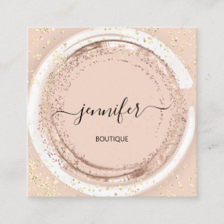 Carte De Visite Carré Spa professionnel  cadre Parties scintillant Rose 