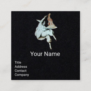 Carte De Visite Carré SPAGHETTI PARTY CUISINE ITALIENNE, RESTAURANT Noir