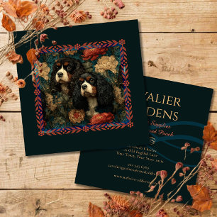 Carte De Visite Carré Spaniels Cavalier King Charles tricolores CKCS
