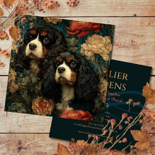 Carte De Visite Carré Spaniels Cavalier King Charles tricolores CKCS Chi