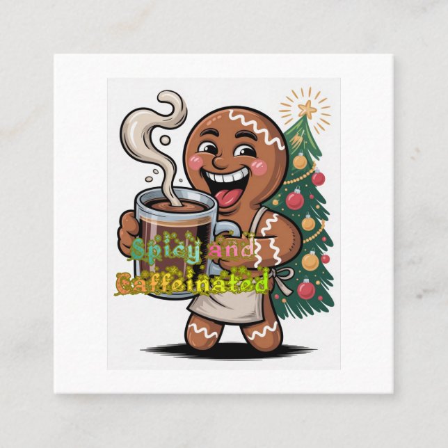 Carte De Visite Carré Spicy and Caffeinated (Devant)