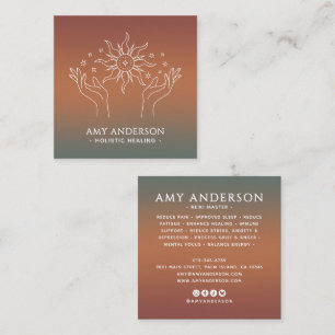 Carte De Visite Carré Spirituel/Bien-être alternatif Guérir Celestial