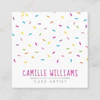 Carte De Visite Carré SPRINKLES moderne mignon fun coloré fête instagram