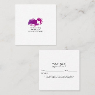 Carte De Visite Carré Square Custom Salon Appointment Card