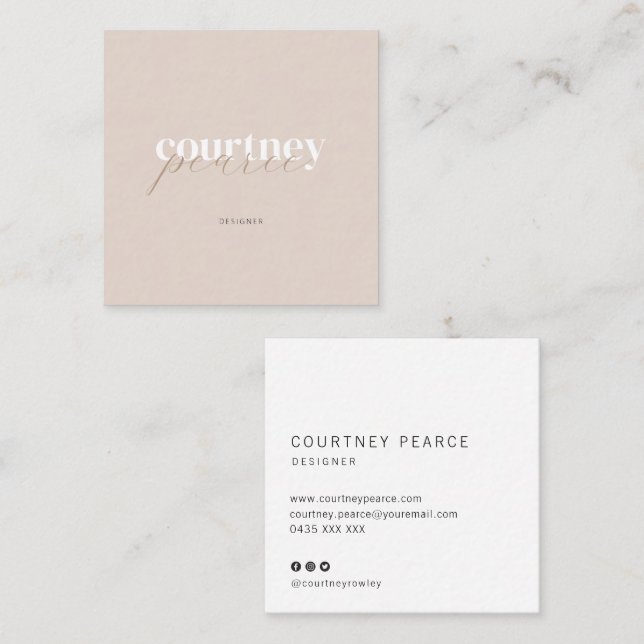 Carte De Visite Carré Square Modern professional business card (Devant / Derrière)