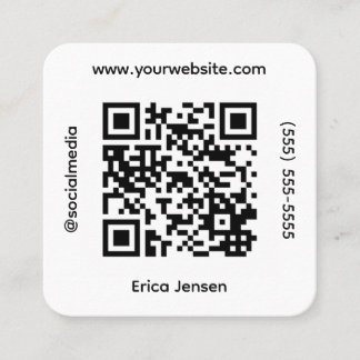 Carte De Visite Carré Square QR Social Media Contact