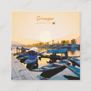 Carte De Visite Carré Srinagar, Inde - Bateaux Shikara du lac Dal