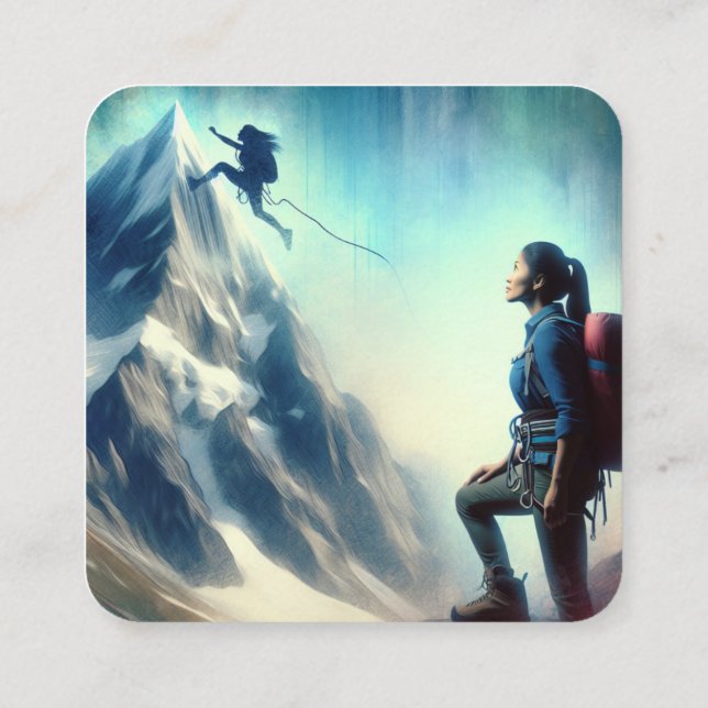 Carte De Visite Carré Sticker "Dream Big, Oser échouer" (Dos)