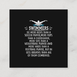 Carte De Visite Carré Strong Swim Swimming Toxits For Men Women