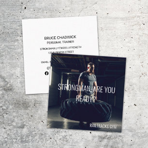 Carte De Visite Carré Strongman Gym Sports Fitness Personal Trainer