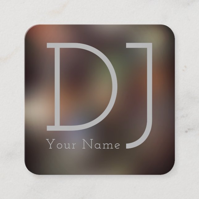 Carte De Visite Carré Style de clubbing de nuit du DJ (Devant)