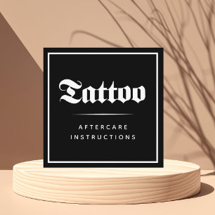 Carte De Visite Carré Style gothique gras Tatouage Instructions d'après-