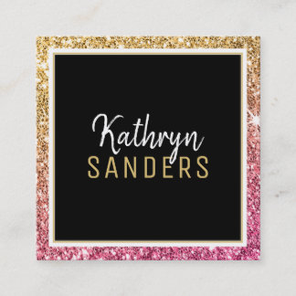 Carte De Visite Carré STYLE MINIMAL simple bordure parties scintillant r