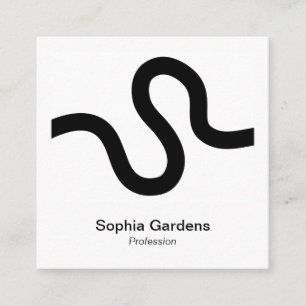 Carte De Visite Carré Style photo instantané - Ligne courbe 02