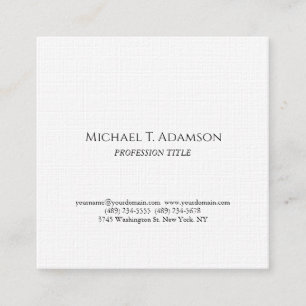 Carte De Visite Carré Style Rétro Élégant Simple Noir & Blanc