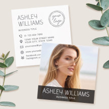 Stylish Modern Custom Photo Color Logo Black