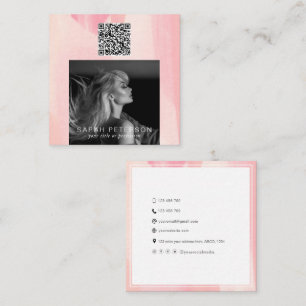 Carte De Visite Carré Stylish photo code QR modèles de danseurs personn