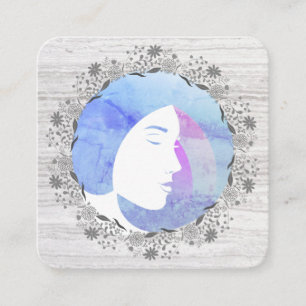 Carte De Visite Carré Styliste Chic Salon   Dresseur de cheveux   Floral