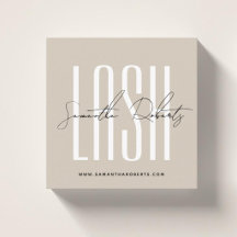Styliste de cils écriture moderne typographie beig