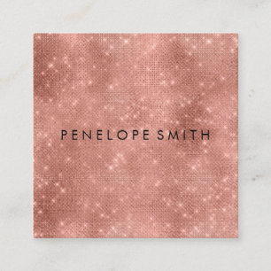 Carte De Visite Carré Styliste rose Gold Sparkle Beauty