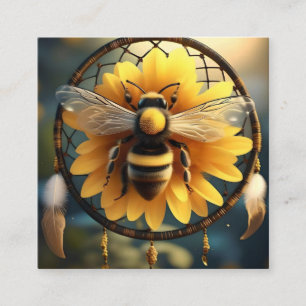 Carte De Visite Carré Sunflower Bee Dreamcatcher,