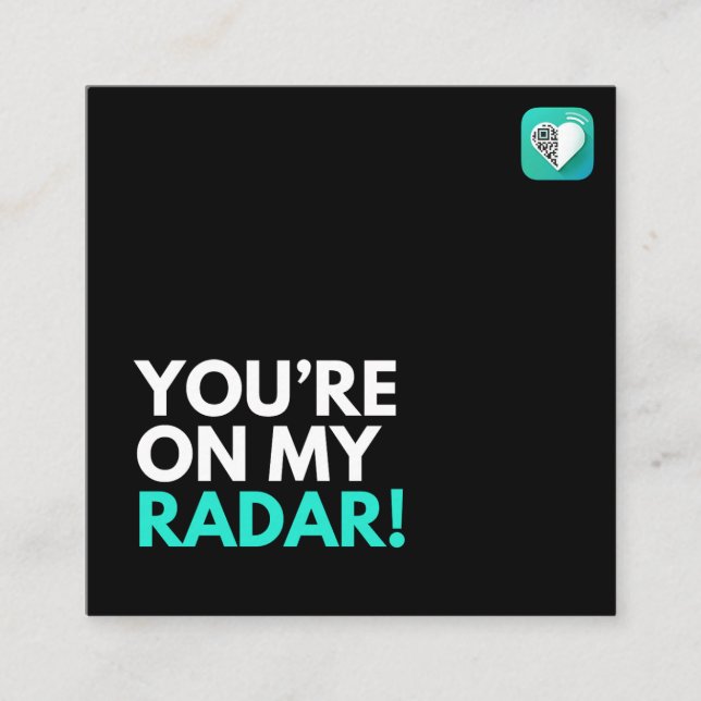 Carte De Visite Carré Sur mon radar (Devant)