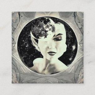 Carte De Visite Carré Surreal Vintage Lady